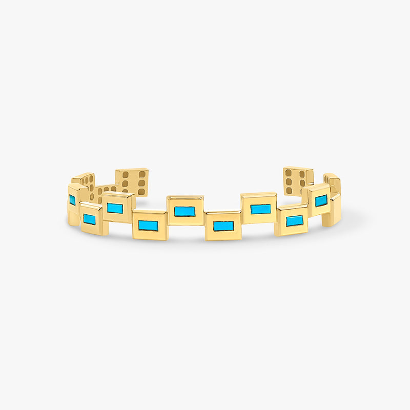 Bracelet Unzi Or Jaune Turquoise