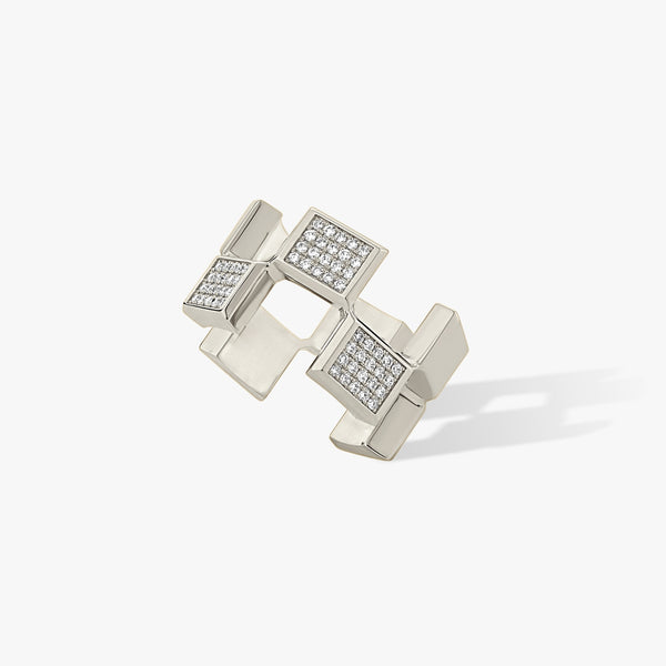 Unzi Pavé Gold White Diamonds Ring