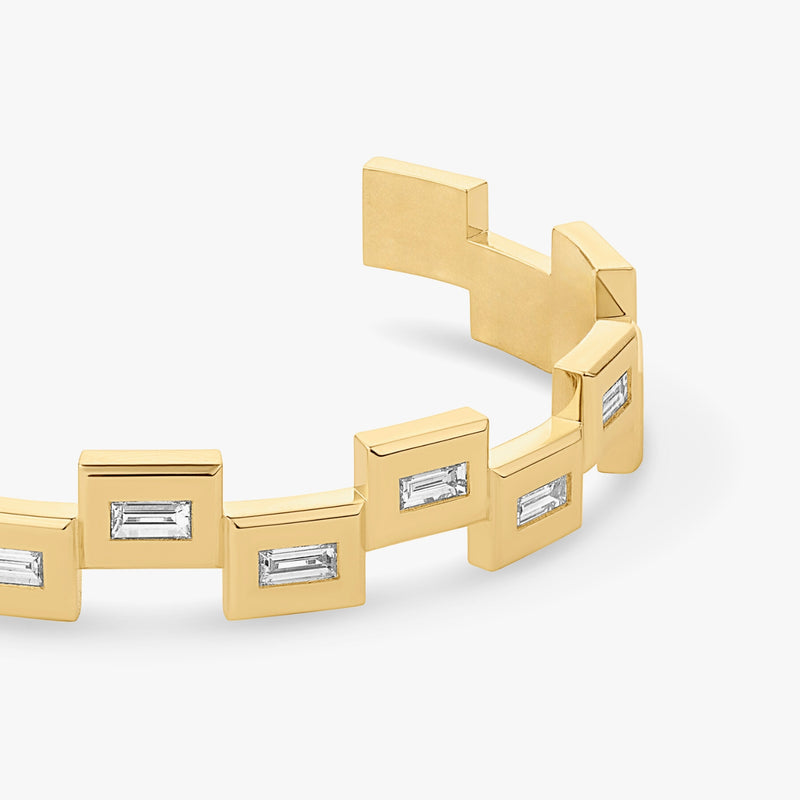 Diamonds yellow gold unzi bracelet