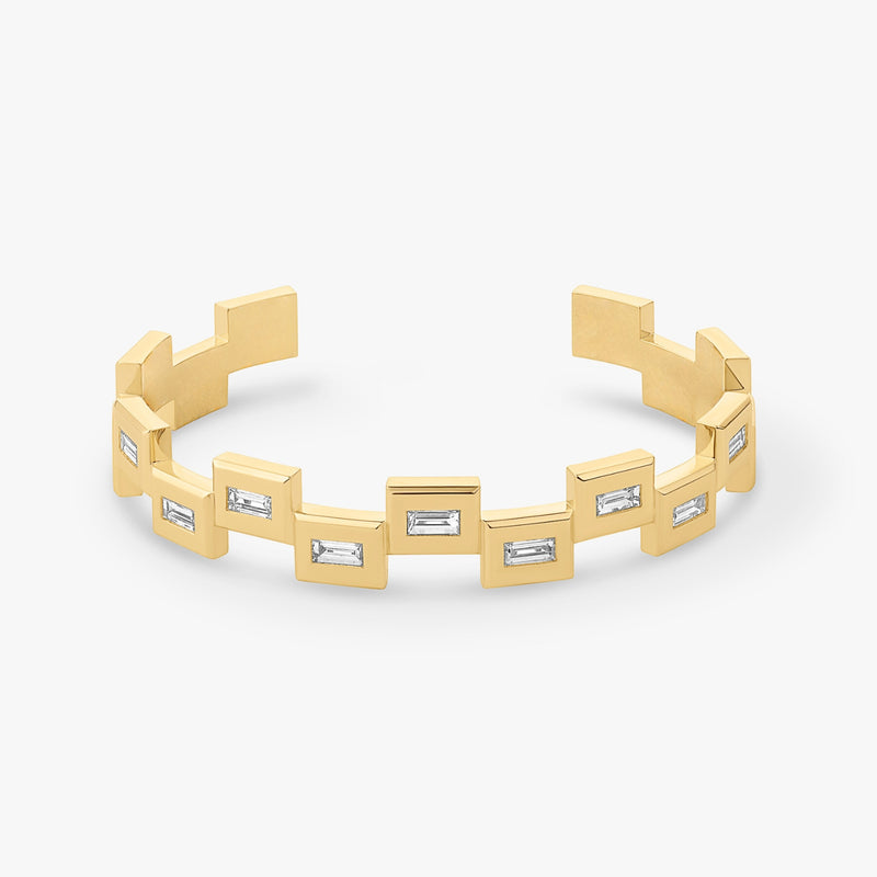 Diamonds yellow gold unzi bracelet