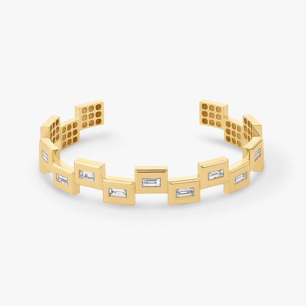 Diamonds yellow gold unzi bracelet